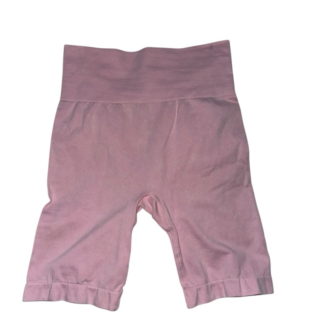 Yogalicious STONEWASH RIBBED TEXTURED SEAMLESS SHORT Pink Size Small